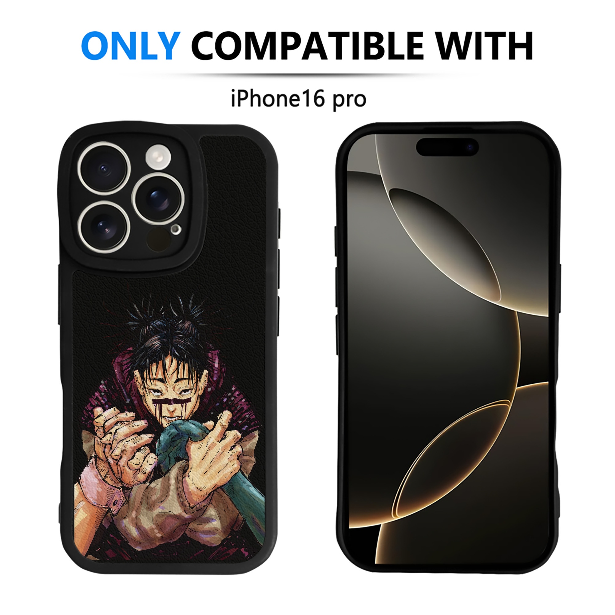 （画像用） 呪術廻戦 Jujutsu Kaisen 【iPhone 16シリーズ対応】シリコンスマホケース（レザー調） 材質：シリコン